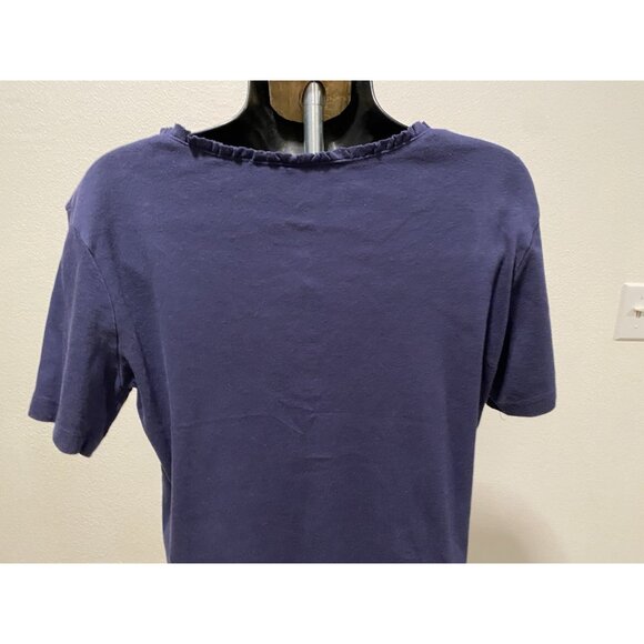 Baxter & Wells Womens Petite Medium TopShort Sleeve 1/4 Button Front Cotton - Picture 8 of 9